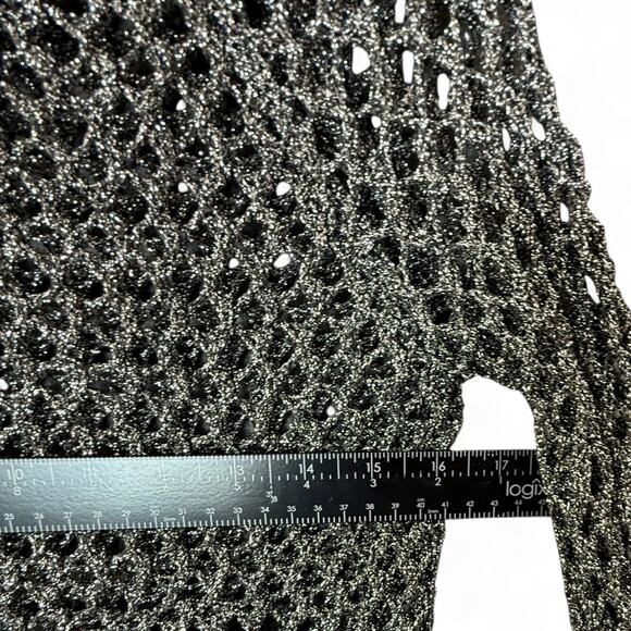 Denim & Supply Ralph Lauren Metallic Open Knit Crochet Sweater Fishnet Mobwife S - Picture 8 of 9